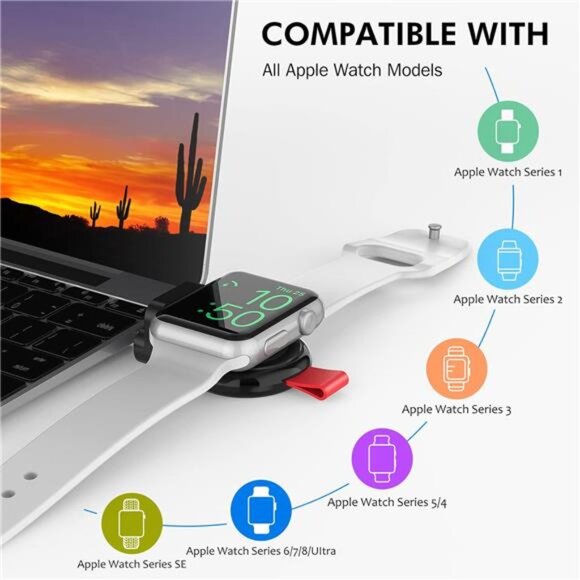 Watch Charger for Apple Watch Series 7, 2Pack Portable Magnetic iWatch Charger - Picture 2 of 7